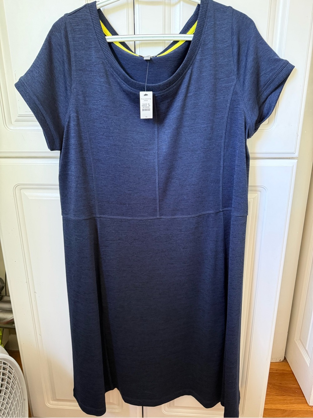 Talbots Navy Short-Sleeve Midi Dress